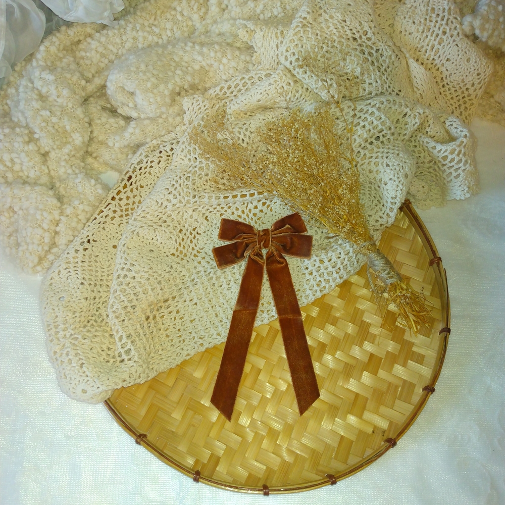Elegant Brown Velvet Bow Hair Clip